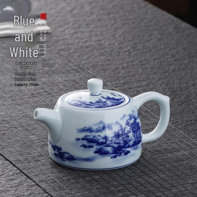 

Vintage Blue and White Ceramic Kung Fu Teapot