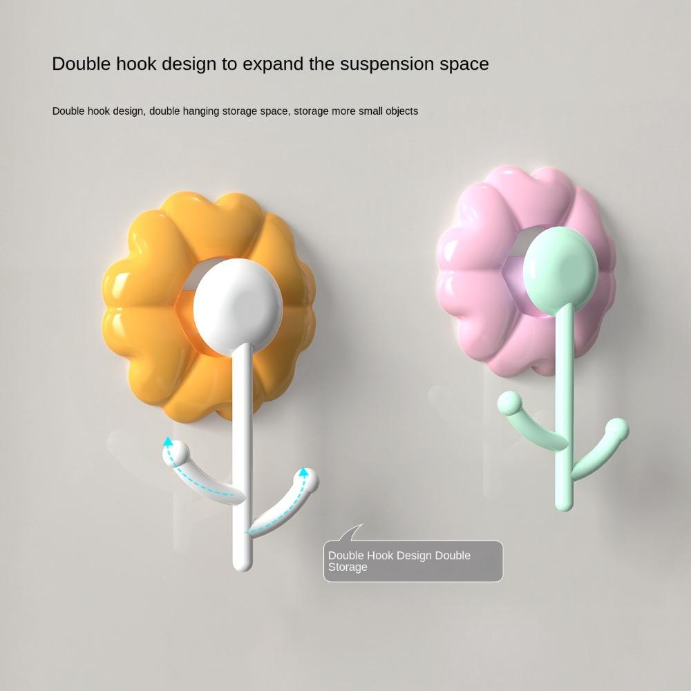 

Цветочный липкий крючок вакуумный бесследный домашний крючок новый крючок с присоской pink-random style