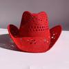 Letní Dámská Pánská Slaměná Dutá Západní Tvarovatelná Koncertní Kovbojská Klobouk Ven Široká Střecha Slunce sombreros de vaquero Klobouk gorro
