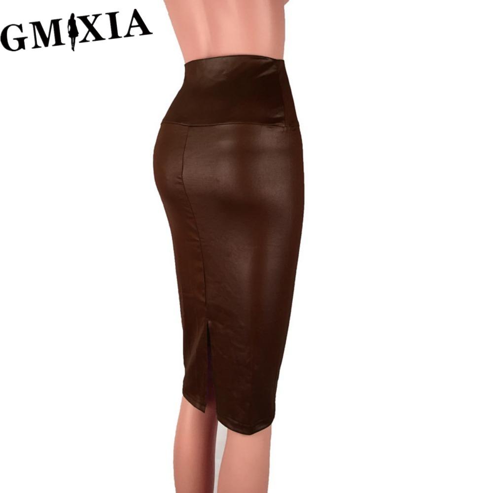 

GMXIA Женская Мода Повседневные Юбки с Разрезом Сзади Однотонные с Принтом Летние Весенние XXXL кофейный