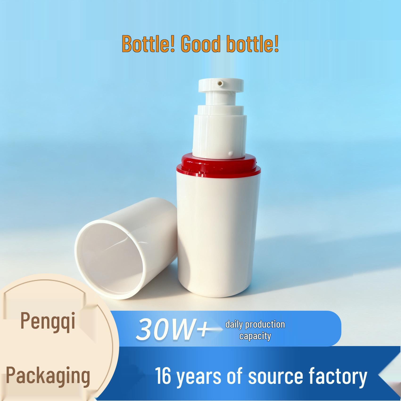 30g & 50g Separate Filling Emulsion Bottle, Travel Skincare Storage for Face Cream 30ml; White; PS+ABS+PET+PP