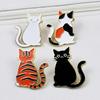 Creative Cartoon Cat Brooch: Cute, Versatile Metal Badge for Clothing, Hats, Bags