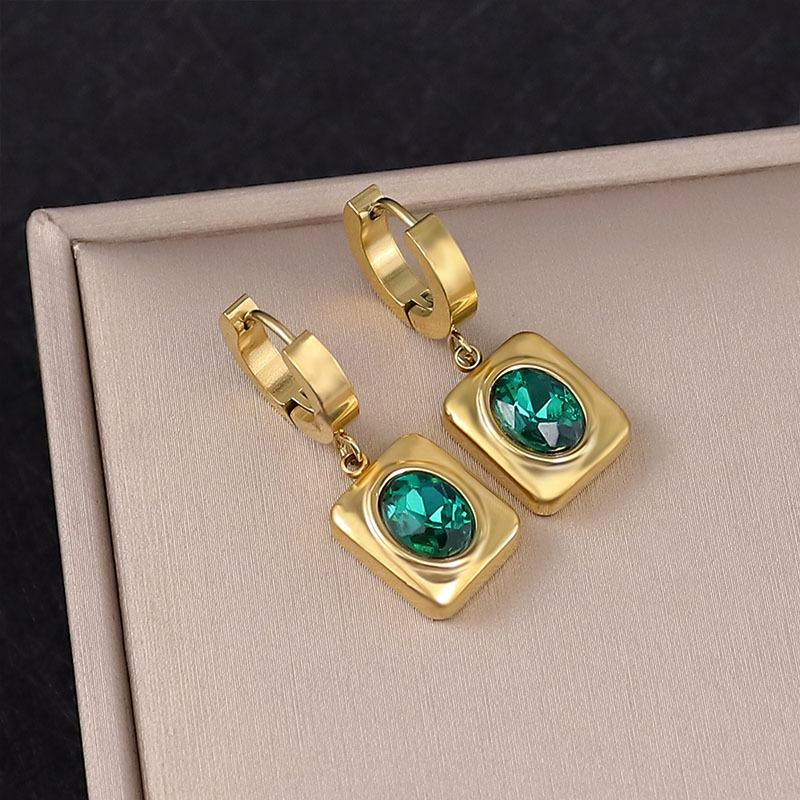 

Ювелірні вироби з ланцюжком з титанової сталі, смарагдове намисто, браслет, набір сережок, намисто з нержавіючої сталі, ланцюжок для ключиці.