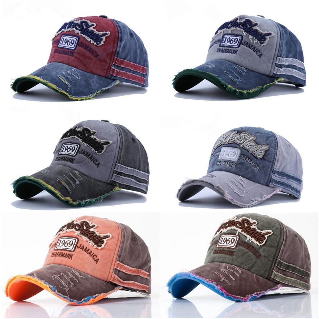 Vintage Embroidered Raw-brims Baseball Cap For Unisex