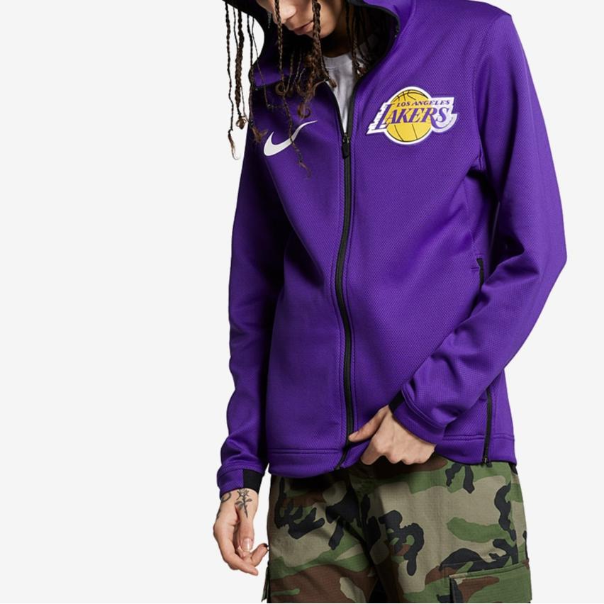 Nike Logo Print Zip-Up Athletic Fitted Long Sleeve Jacket Unisex Jackets Purple 940136-504