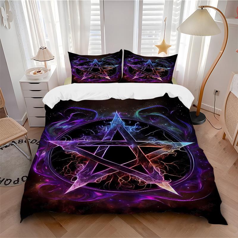 3pcs Witchcraft Symbol Bedding Set, Includes Without Pillow Inserts, Soft Comfortable Bedding Set,All-Season Use a0924041