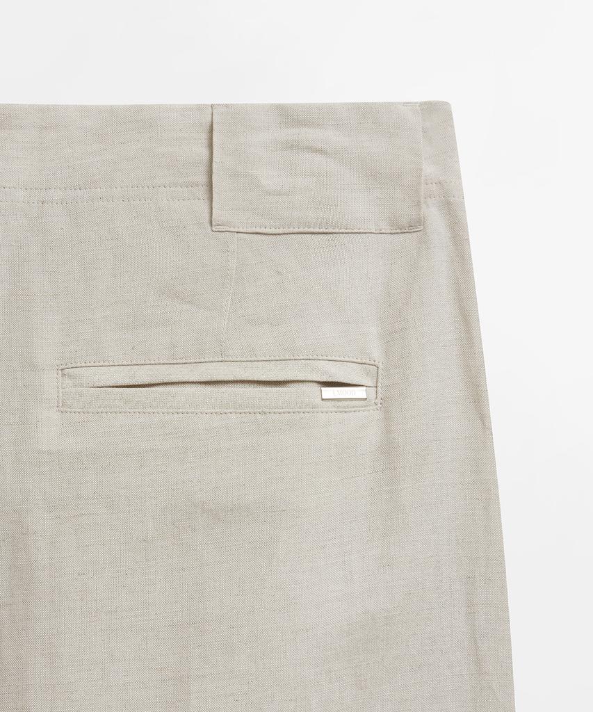 LMOOD Austin Linen Wide Pants Ecru