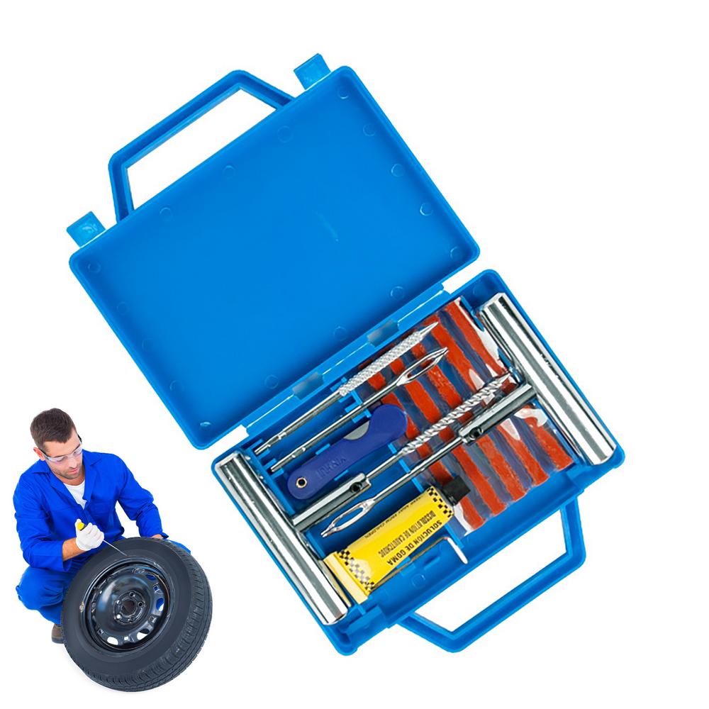 Car Tire Fix Kit Professional Heavy Duty Wheel Repairing Set Heavy Duty Tire Plug Kit For Trailer RV Truck Automotive Sedan