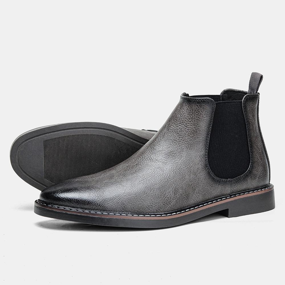 Herren Übergröße Britische Chelsea Boots - Retro Mode Geriebene Farbe Knöchelschuhe