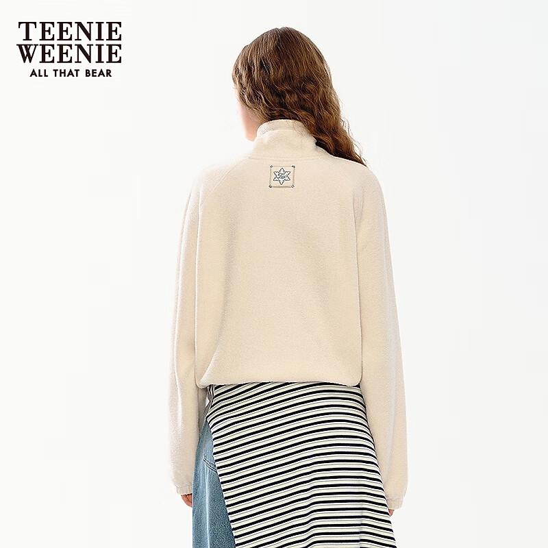 Teenie Weenie Women's Bear Graphic Stand-Collar Sweatshirt