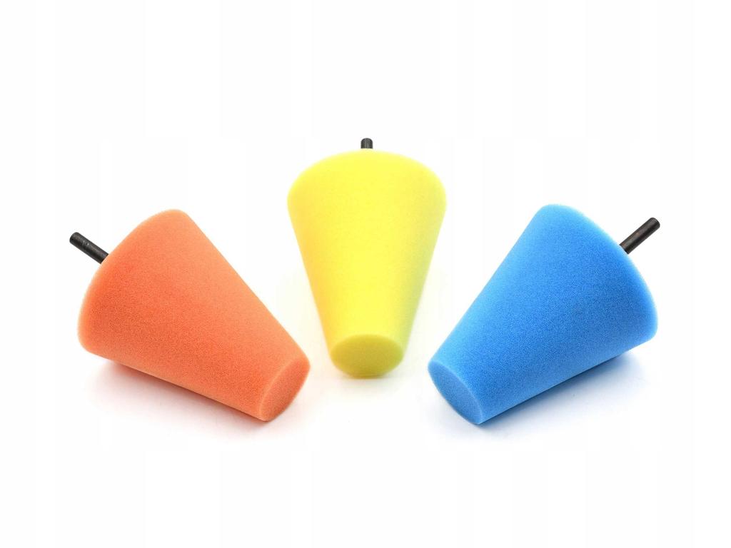 Set Of Conical Polishing Sponges, 3 Pieces For A Drill