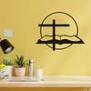 Czarny metalowy krzyż na ścianie, dekoracja spokojnego biura domowego, serdeczny prezent, metalowy krzyż na ścianie, czarny, spokojny gabinet domowy