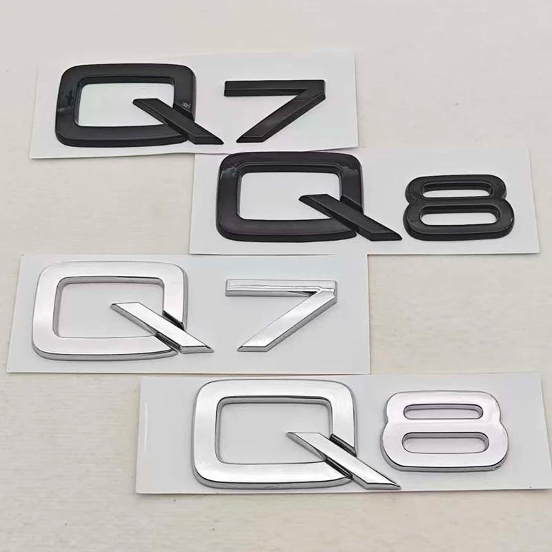 Für Audi Q7 Q8 Quattro Autoaufkleber Zubehör ABS Logo Q7 Q8 Heckklappen-Plakette Emblem Aufkleber Auto-Buchstaben