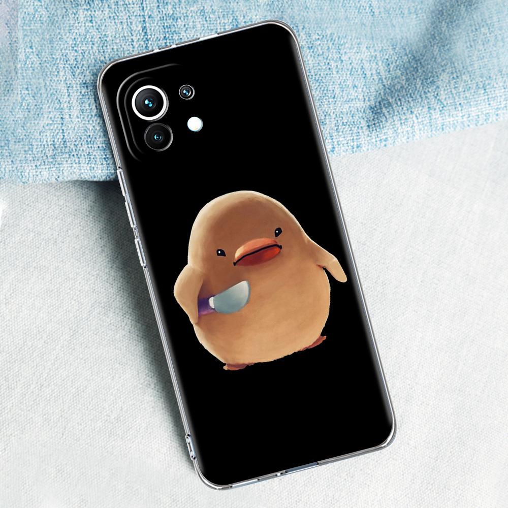 Cartoon Doubt Duck For Poco X5 X3 NFC F5 F4 F3 M3 Clear Case For Xiaomi 12T 12 13 Lite 11 Ultra Mi 10T 5G 11X Pro 11T Soft Cover
