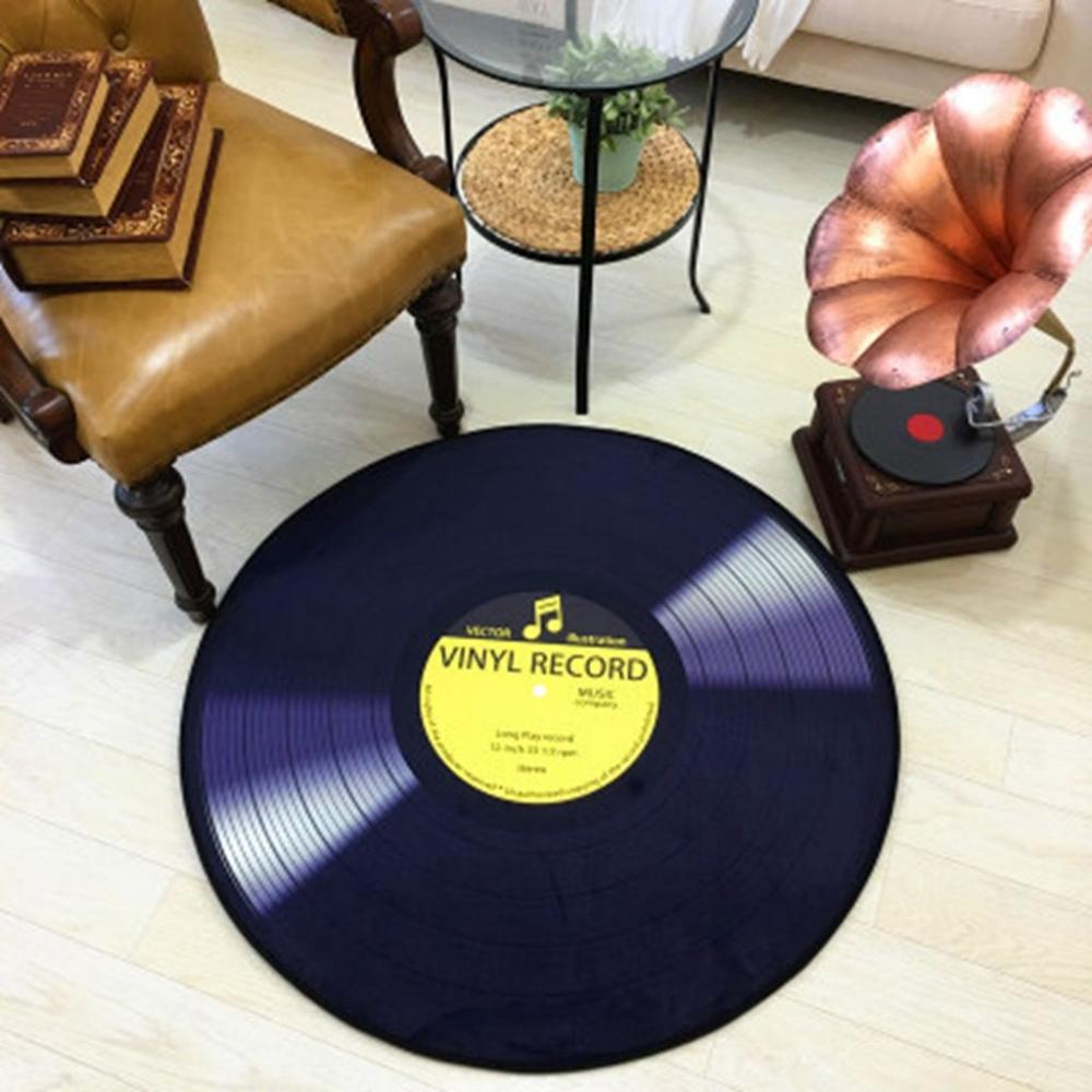 Doormat Vinyl Record Pattren Household Anti-Slip Home Decor Carpet Floor Mat Music Record Rug