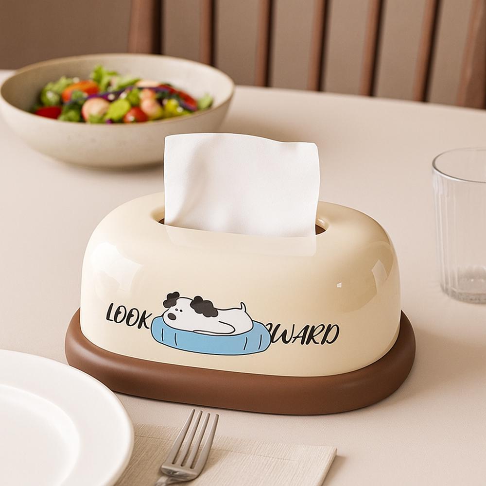 Decorative Desktop Tissue Box Cream Style Napkin Holder Home Decor Napkin Storage Box  Home Use