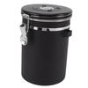 1.8L Coffee Sealed Container Stainless Steel Coffee Bean Storage Container with Spoon Black