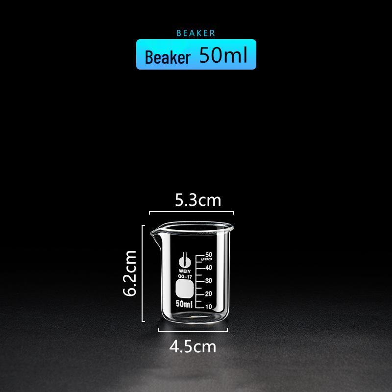 High-Temperature Resistant Glass Beaker Set: 50/100/150/500/1000ml Graduated Measuring Cups.