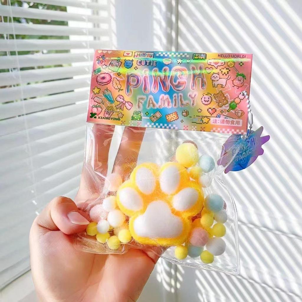 Flashing Cat Paw Squeeze Toys TPR Kawaii Squishy Food Toys Taba Squishy Toys Sensory Stress Relief Fidget Toys for All Ages
