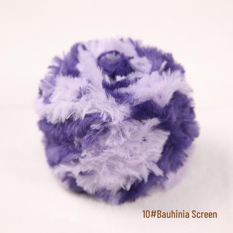 Gradient Dyed Faux Fur Hand-Spun Mink Velvet Yarn – Perfect for DIY Chunky Scarves and Hats