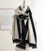 Imitation Cashmere Scarf Spring Autumn Women's Block Color Warm Thick Shawl