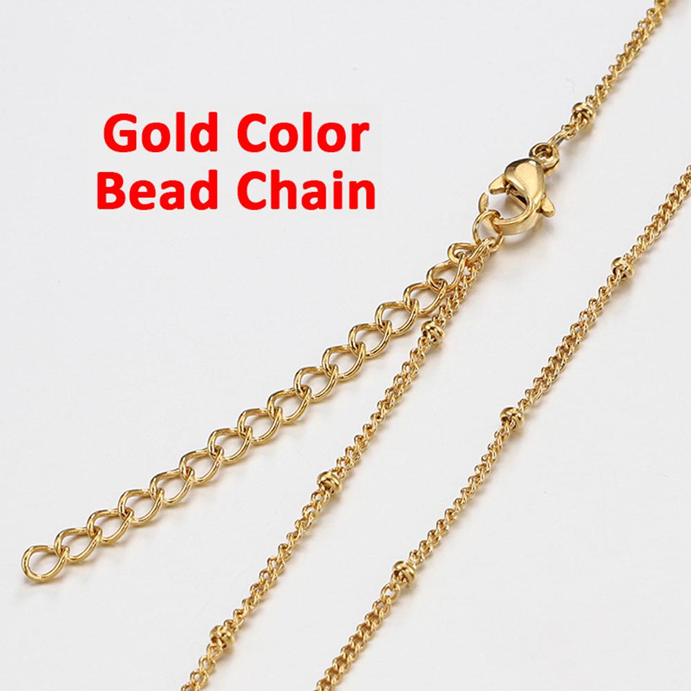 10pcs 5pcs Stainless Steel Bead Chain Necklace Chains for DIY Jewelry Making Findings 45cm+5cm Chain with Lobster Clasps No Fade