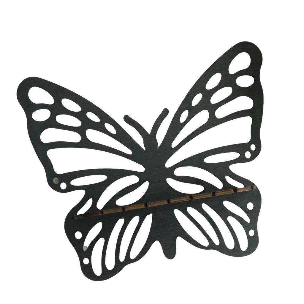 Vintage Butterfly Shape Wood Crystal Shelf Wall Hanging Floating Shelves for Potted Plant Candle Holder Organizers Rack