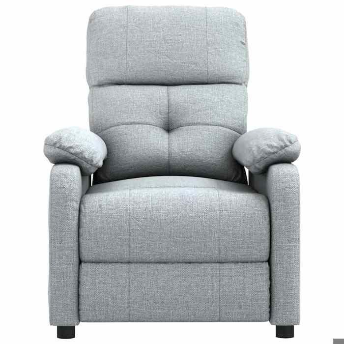 Fauteuil de massage - MAISON EXCLUSIVE - Tissu gris clair - 3 positions inclinables - 6 points vibration - Télécommande