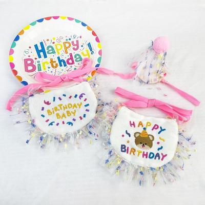 Cat and Dog Birthday Party with Lace Hats, Neckties Set, Cat and Dog Coats, Water Towels, Pet Accessories