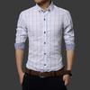 Men Shirt Plaid Print Long Sleeve Button Formal Single-breasted Warm Business Plus Size Autumn Top Male Clothes