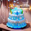 Children's Multi-Hole Electric Bubble Cake Machine with Lights & Music - Automatic Pretend Play Birthday Toy