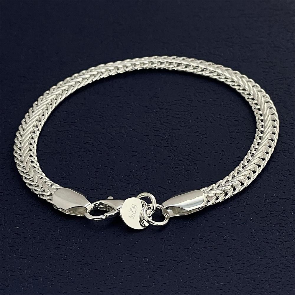 Coppery 6MM Flat Snake Chain Bracelet for women lady men Solid Side Chain wedding party gift Ideal Gift for Men