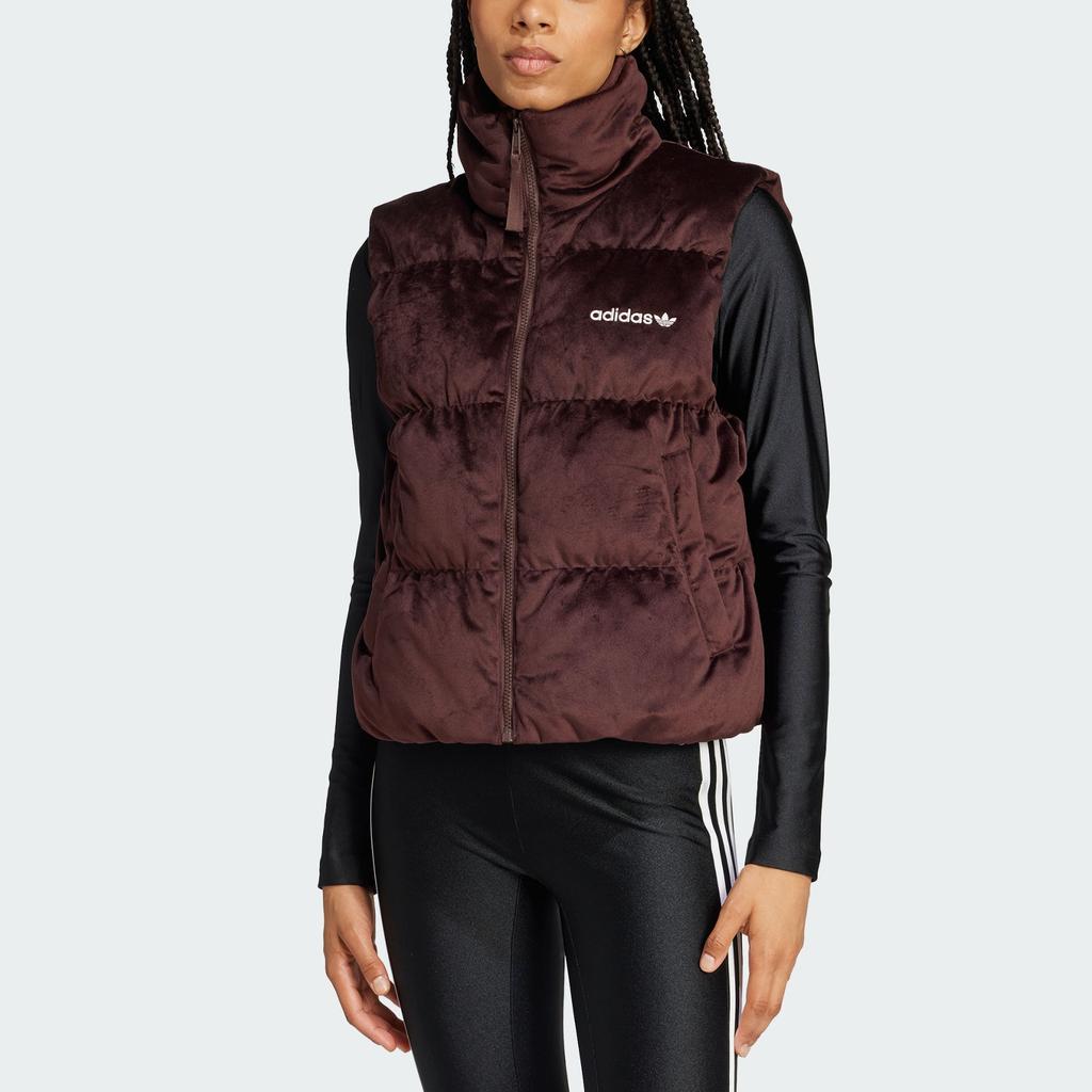 Adidas Originals Regen FW24 Velvet Down Vest Women Vests Dark-Gray Brown IW8388
