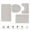 4Pcs/Set Memory Foam Bath Mat Soft Microfiber Bathroom Rugs Non-Slip Thick Toilet Mats Machine Washable Water Absorption Universal Bathroom Set