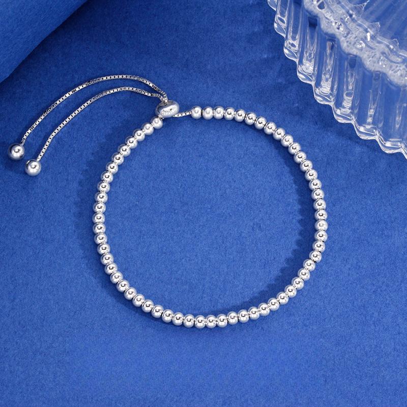 

Glossy Round Bead Pull-out Adjustable Bracelet Women s Fashion Simple Round Bead Bracelet Women