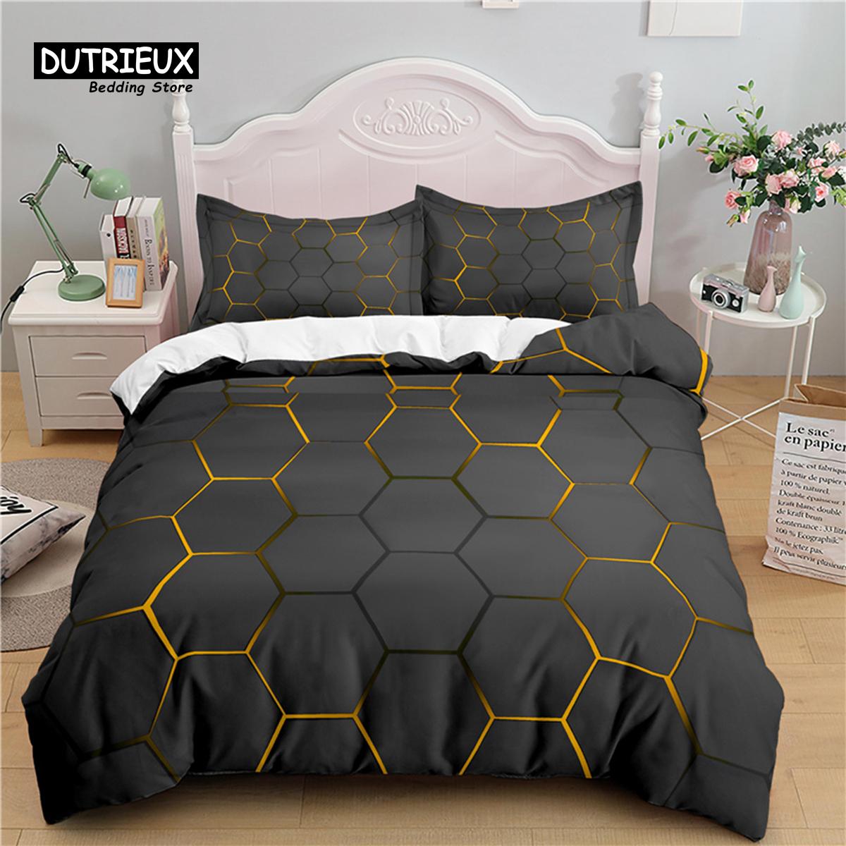 

Роскошный 3D-принт геометрии для дома, удобный комплект пододеяльника и наволочек, детский постельный комплект размера Queen и King EU/US/AU/UK EU King(240x220cm)