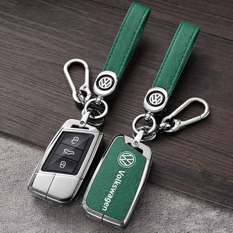 For VW Volkswagen Jetta MK5 Golf Alloy Leather Car Smart Remote Key Case Fob Cover Protector Shell For Volkswagen VW Magotan Pas