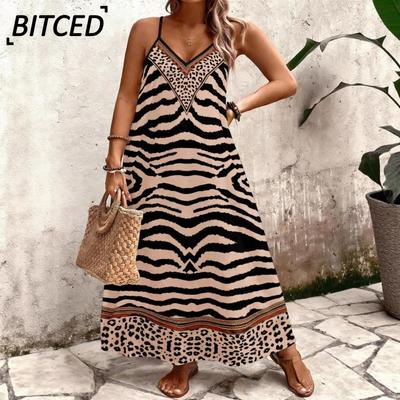 Women's Fashion Casual Sleeveless V-Neck Casual Dresses
