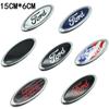15x6CM Car Front Hood Trunk Badge Logo Sticker For Ford Logo Kuga Mustang Fiesta Transit Focus Escape Ranger Mondeo Car Styling