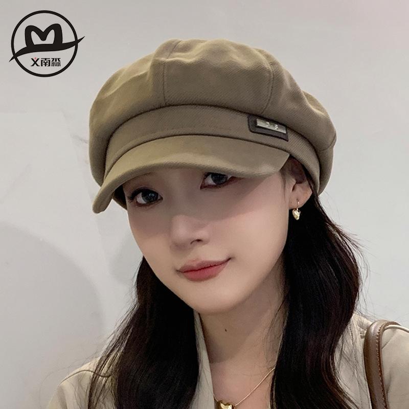 Spring and Autumn New Retro Octagonal Hat Women's Fashion Japanese and Korean British Face Small Newsboy Hat Internet Celebrity Painter Beret