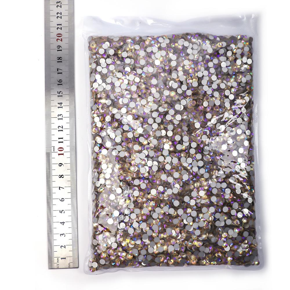 Weichen Big Bag Flat Bottom Diamond Color Plated Crystal Diamond Decorative Rhinestone Diy Nail Art Glass Jewelry Accessories
