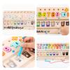 Children'S Wooden Early Education Creative Three-In-One Magnetic Bead Logarithmic Board Color Classification Educational Toys