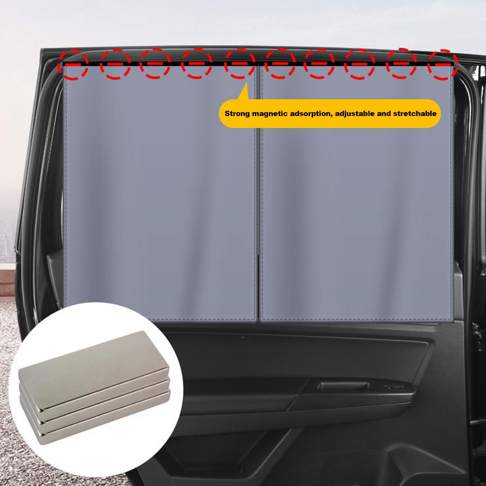 Magnetic Dual- Layer Car Sun Shade Curtain Mesh Window Shade Sun Protection Heat Blocking