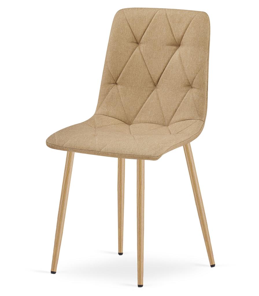 LIBRA chair - brown fabric / wood-colored legs x 2