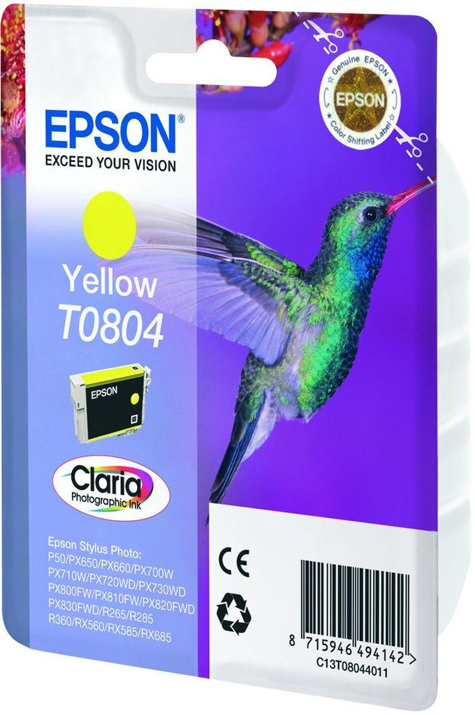 EPSON Cartouche d'encre T0804 Jaune - Colibri (C13T08044011)