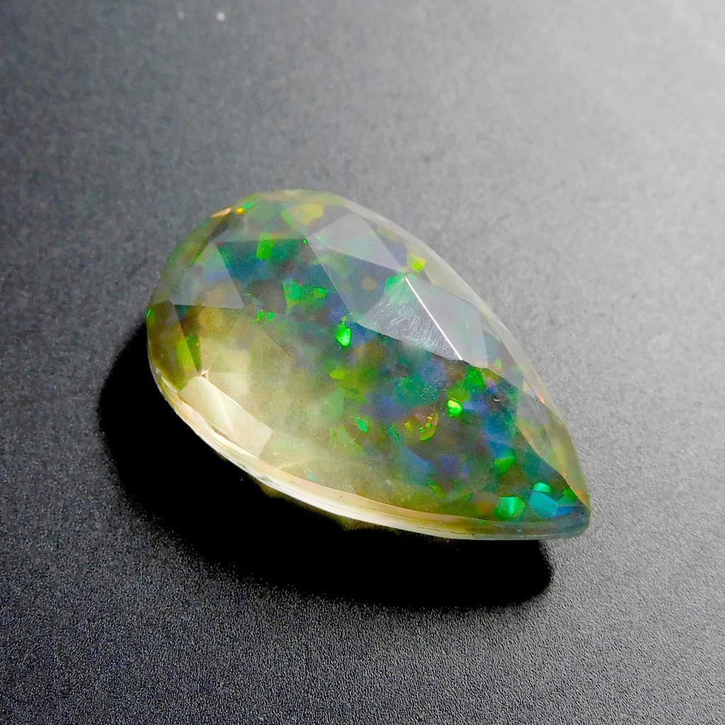 Stunning Lab Created Opal 9.40 Ct Pear Certified Loose Gemstone