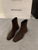 Feeling Retro and Foreign Style Small Short Boots 2025 Autumn and Winter New Single Boots Thin Boots French Suede Small Ankle Boots