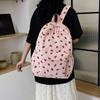 Cord Rucksack mit Erdbeermuster Lässiger Reiserucksack Große Kapazität Mode Teenager Tagesrucksack Verstellbarer Riemen für Outdoor-Reisen AVE