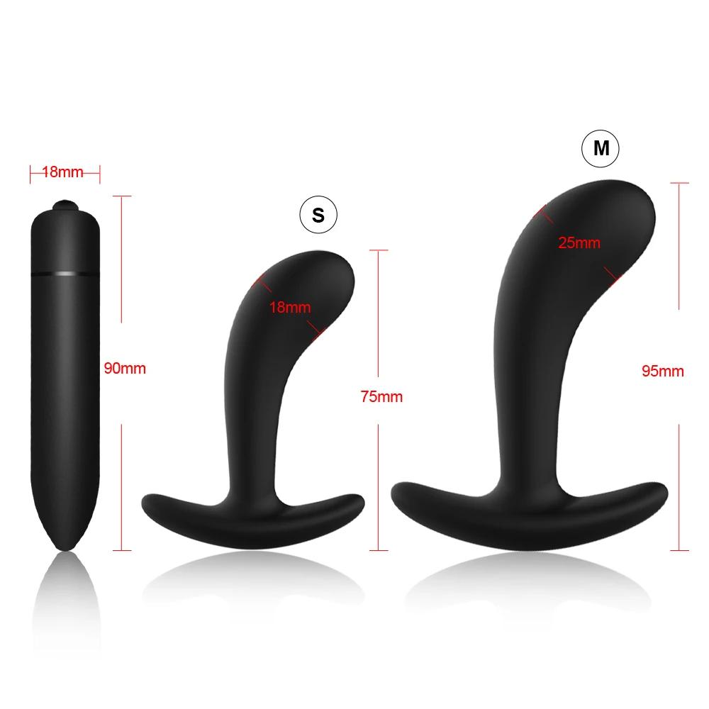 4pcs Beginner Silicone Butt Plug Anal Plug for Men Prostate Massager for Gay Mini Anal Bullet Vibrator Sex Toy for Men Women