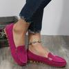 Women's Round Toe Loafers, Solid Comfortable Slip On Shoes, Women's Footwear